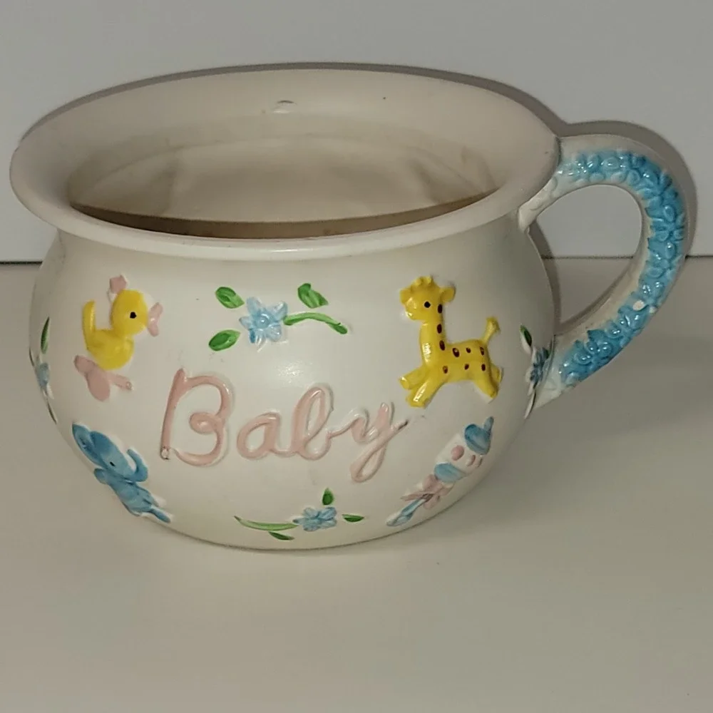 BABY VINTAGE NAPCOWARE PARMA JAPAN MUG CUP PLANTER VASE Small Chip See Pics